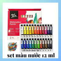 hoaphamtrang88 Set Màu Nước Mont Marte Dạng Tuýp 12ml Bộ 12 24 Màu Màu Tươi Dễ Pha Nét Vẽ Mượt