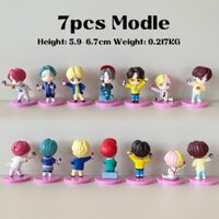 Hoạt Hình Bangtan Boy Nhóm Mô Hình Búp Bê Trang Trí Thủ Công KPOP Quà Tặng Sáng Tạo 7 Bộ BTS
