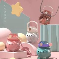 Hoạt Hình Bình Nước Cỡ Lớn Có Ống Hút Họa Tiết Gấu Dễ Thương