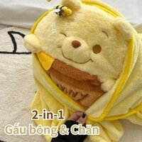 Hoạt Hình Chăn Gối 2 Trong 1 Hình Gấu pooh Đáng Yêu