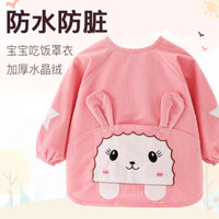 Hoạt Hình Cho Bé Yếm Tổng Thể Chống Thấm Nước Chống Bẩn Ngược Áo Choàng Trẻ Em Ngược Trang Phục Tạp Dề Mùa Pha Lê Lông Cừu Dây Rút 25.3.14