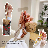 Hoạt Hình Dễ Thương 3D Sang Trọng Gấu Fuzzy Kẹp Điện Thoại Dây Đeo Vòng Tay Điện Thoại Dây Đeo Tay Chống Mất Dây Trang Sức Cô Gái Người Phụ Nữ