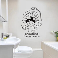 Hoạt Hình Dễ Thương Bé Trai Tắm Dán Tường Phòng Tắm Chống Va Chạm Miếng Dán Cửa Kính