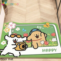 Hoạt Hình Dễ Thương Chó Con Lối Vào Sàn Thảm Phòng Khách Lối Vào Nhà Bếp Trà Bàn Chân Bên Miếng Lót Chống Trơn Trượt Diatom Bùn Thấm Hút Thảm