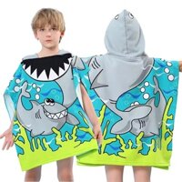 Hoạt Hình Dễ Thương Động Vật Có Mũ Trùm Đầu Đi Biển Khăn Tắm Microfiber Trẻ Em Áo choàng Tắm Tập Đi Bể Bơi Poncho Bơi Che-Up