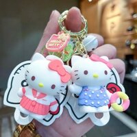 Hoạt Hình Dễ Thương HelloKitty Móc Khóa Hello Kitty Túi Mặt Dây Chuyền Mùa Hè Trang Phục Series Phụ Kiện Cô Gái