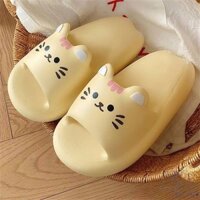 Hoạt Hình Dễ Thương Mèo Con Dép Trong Nhà Mềm Đế Dày Chống Trơn Trượt Nữ Sinh Thường Ngày Mùa Hè Dép