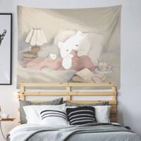 Hoạt Hình Dễ Thương Phong Cảnh Chó Con Tấm Thảm Phòng Ngủ Sửa Đổi Vải Tường Ký Túc Xá Sofa Khối Nền Trang Trí Vải in2.21