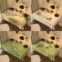 Hoạt Hình Gấu Minh Họa Phong Cách Dễ Thương Bao Vải Sinh Viên Bàn Làm Việc Cô Gái Trái Tim Full Khăn Trải Bàn Đơn Giản Khăn Trải Bàn Vải Nhà Nghệ Thuật