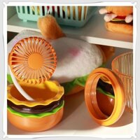 Hoạt Hình Hamburger Gương Trang Điểm Quạt 360 Điều Chỉnh Có Thể Gập Lại Quạt 3 Peeds Slient Quạt Để Bàn Nhà Ngoài Trời Làm Mát Đồ Chơi Y