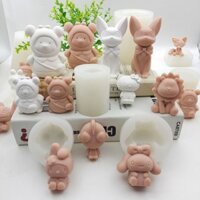 Hoạt Hình Hình Động Vật Nướng Bánh Sô Cô La Khuôn Silicon 3D Hoa Sư Tử#卡通动物烘焙巧克力硅胶模具3D狮子小熊香薰石膏手工卡