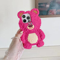 Hoạt Hình Hoạt Hình Ba Chiều Khối Xây Dựng Gấu Ôm iPhone15 14 13 12 11 Pro MAX Ốp Điện Thoại Dâu Gấu Khối Xây Dựng Tất Cả Các Loại