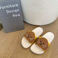 Hoạt Hình Hoạt Hình Bông Chó Dép Nữ Sinh Dễ Thương Dép Dép Nhà Chống Trơn Trượt Mùa Hè Ngoài Trời Mặc Lật