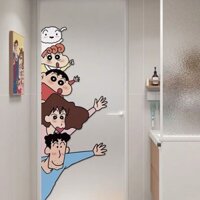 Hoạt Hình Hoạt Hình Crayon Shin-Chan Beckoning Họa Tiết Dán Phòng Tắm Nhà Bếp Trang Trí Cửa Kính Dán pvc Tự Dính Dán Gương Trang Trí Dán