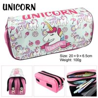 Hoạt Hình Hoạt Hình Dễ Thương Màu Sắc Tương Phản Kỳ Lân Pony Hộp Đựng Bút Chì Phiên Bản Hàn Quốc Sáng Tạo Hai Lớp Dung Tích Lớn Túi Đựng Mỹ Phẩm Trường Stu