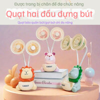 Hoạt Hình Hoạt Hình Hai Đầu Quạt Mini usb Sạc Sinh Viên Lưu Trữ Quạt Nhỏ Phòng Ngủ Quà Tặng Đồ Trang Trí