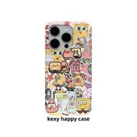 Hoạt Hình Hoạt Hình Khâu SpongeBob SquarePants Thích Hợp Cho iPhone16promax Vỏ Điện Thoại Thiết Kế Niche 2024 Phong Cách Mới Apple 15 Vỏ Mềm Xiaomi 14 Không Va Chạm 13 Nghệ Thuật Huawei matep40pro