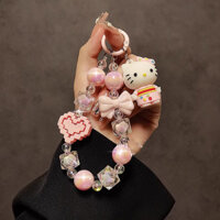 Hoạt Hình Hoạt Hình kt Mèo Tay Đính Hạt Tay Dây Xích Cổ Tay Ngắn Dây Điện Thoại Xe Móc Khóa Túi Mặt Dây Chuyền