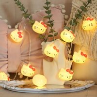 Hoạt Hình Mèo Kitty Dây Xích Chiếu Sáng Mini Nhấp Nháy Đèn Led Phòng Ngủ Ngày Lễ Bầu Không Khí Đèn Trang Trí