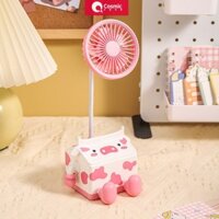 Hoạt Hình Mới USB Để Bàn Quạt Sạc Mini Quạt Điện Ký Túc Xá Văn Phòng Quạt Để Bàn