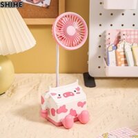 Hoạt Hình Mới USB Để Bàn Quạt Sạc Mini Quạt Điện Ký Túc Xá Văn Phòng Quạt Để Bàn