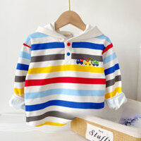 Hoạt Hình Nhật Bản Động Vật Nhỏ miki Áo Sơ Mi Trẻ Em Cầu Vồng Sọc Áo Khoác Mùa Thu Bé Trai Bé Gái Áo Sơ Mi Tay Dài