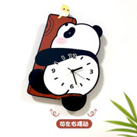 Hoạt Hình Sáng Tạo Gấu Trúc Xoay Đồng Hồ Treo Tường Nhà Hàng Khách Trang Trí Phòng Ngủ Nền Tường Đục Lỗ-Miễn Phí Đồng Hồ Im Lặng