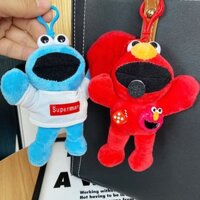 Hoạt Hình Sang Trọng Vải Búp Bê Học Sinh Schoolbag Mặt Dây Chuyền DIY Móc Khóa Xấu Xí Dễ Thương Elmo Túi Búp Bê Mặt Dây Chuyền Quà Tặng LF1.4