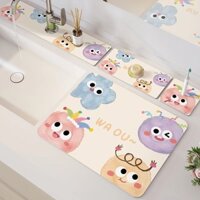 Hoạt Hình Thoát Nước Miếng Lót Diatom Bùn Thấm Hút Miếng Lót Vệ Sinh Đa Năng Mặt Bàn Bồn Rửa Miếng Lót Rửa Trà Coaster