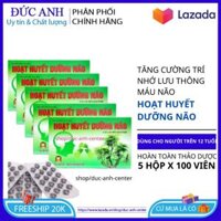 Hoạt Huyết Dưỡng Não 5 Hộp X 100 Viên Nén Bao Phim tăng cường trí nhớ giảm đau đầu chóng mặt Hoat huyet duong nao Hoạt huyết bổ não  Bổ não cho người lớn Bổ não ginkgo Hoạt huyết dương não Hoạt huyết dưỡng nảo