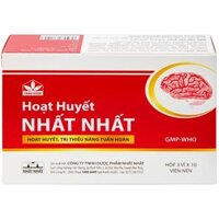 Hoạt huyết nhất nhất phòng ngừa và điều trị thiểu năng tuần hoàn não hộp 3 vỉ x 10 viên nén