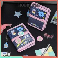 Hobbyhub DIY Binder Journal Book, Y2K Style Handmade M5 Loose Leaf Notebook, Di Động Đa Năng Bền Retro Phụ Kiện Học Tập Quà Tặng Bé Gái