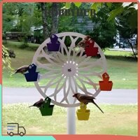 Hobbyhub Ferris Wheel Bird Feeder, treo ngoài trời với 6 thùng Spin The Bird Feeder, Máy cho chim ăn bánh xe sắt di động cho những người bạn lông vũ