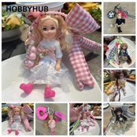 HOBBYHUB Mặt dây chuyền búp bê, Móc khóa quần áo thay đổi DIY dễ thương, Túi treo trang trí sáng tạo Quà tặng quyến rũ