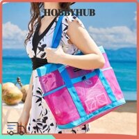 HOBBYHUB Túi Bơi, Túi Đi Biển Dung Tích Lớn Dây Rút, Nhiều Túi Lưới Nhanh Khô Túi Bơi