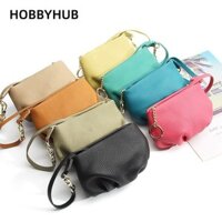 HOBBYHUB Túi đeo vai, Túi đeo chéo da bò mềm phù hợp với mọi phong cách, Nhẹ chống thấm nước với móc khóa Túi Mini nữ