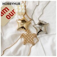 HOBBYHUB Túi đeo vai, Túi son môi đeo chéo hình ngôi sao Mini, Ví đựng tiền xu hợp kim kẽm thời trang