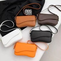 HOBBYHUB Túi vuông nhỏ, Túi đeo vai dung tích lớn PU, Túi đeo chéo Hasp