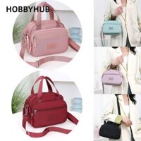 HOBBYHUB Túi xách nữ nhỏ, Túi đeo chéo nhiều ngăn Túi đeo vai, Túi xách màu trơn Túi xách Nylon chống nước dung tích lớn