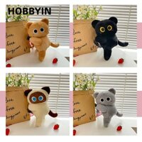 HOBBYIN Túi ba lô, Túi đeo chéo mèo cotton Kawaii PP, Quà tặng ví đựng tiền xu sang trọng thời trang