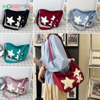 HOBBYIN Túi Tote HOBBYIN, Túi đeo vai thời trang đơn giản ngôi sao năm cánh dung tích lớn, Túi đeo chéo Nylon Túi xách nữ