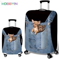 HOBBYIN Vỏ bảo vệ hành lý, Vỏ bọc bụi xe đẩy họa tiết động vật, Phụ kiện du lịch co giãn Vỏ vali 18-28 Inch