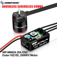 Hobbywing QuicRun WP Mini24 25A ESC Bên Ngoài 1621 3500KV Động Cơ Không Chổi Than Cảm Biến Combo Cho 1 / 18 1 / 24 RC Mô Hình Xe Bánh Xích