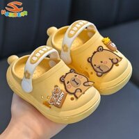 Hobibear Children 's Crocs bé trai và bé gái va chạm chống nước ngoài trời Dép bé đế mềm