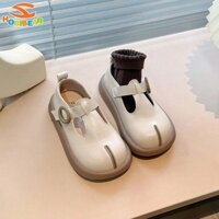 Hobibear Đế mềm đế mềm thoải mái cho trẻ em Giày da nhỏ bé gái nhẹ Velcro