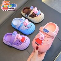Hobibear Mùa hè trẻ em Crocs cho bé trai và bé gái Đầu bánh chống trượt thoáng khí cho bé dép xỏ ngón