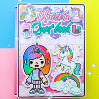 Học liệu bóc dán unicose quite book toca boca đồ chơi thông minh bằng giấy thủ công cho bé gái h24
