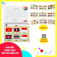 [Học liệu Montessori] Dính dán - Cờ các nước