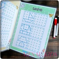 Học Liệu Montessori Thử Thách Vẽ Đối Xứng, Học Liệu Tô Xóa Thông Minh, Trò Chơi Trí Não Cho Bé MEDUA1234