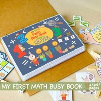 Học liệu toán học bóc dán cho bé BUSY BABY, giáo cụ montessori mầm non tiếng anh chủ đề toán học